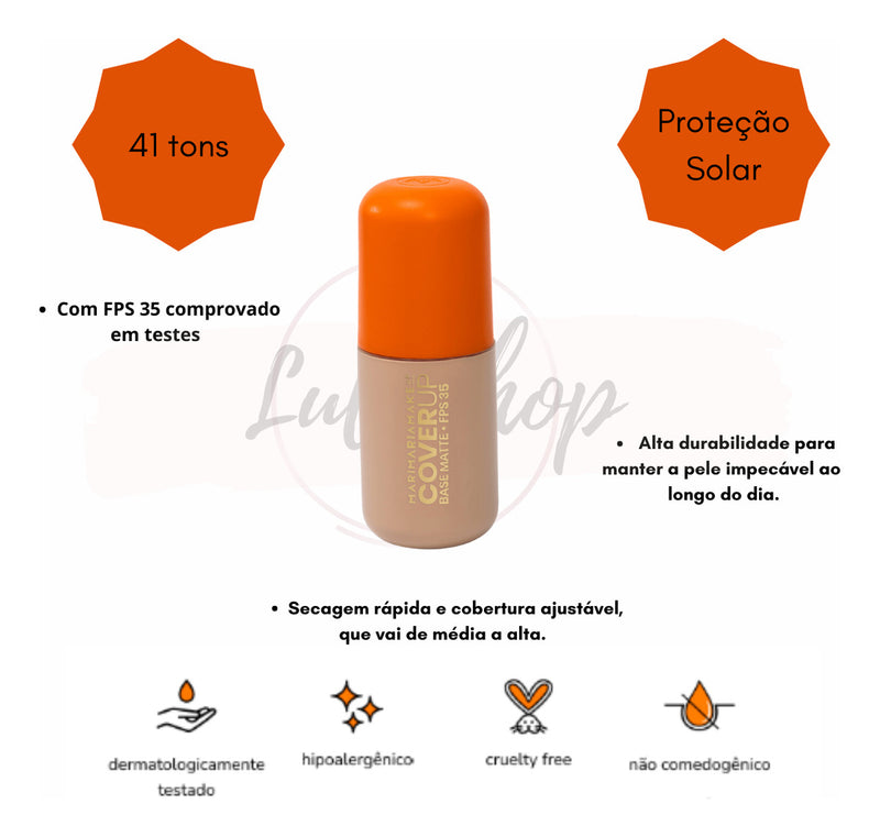 Base De Maquiagem Mari Maria Matte Liquida Cover Up Fps 35