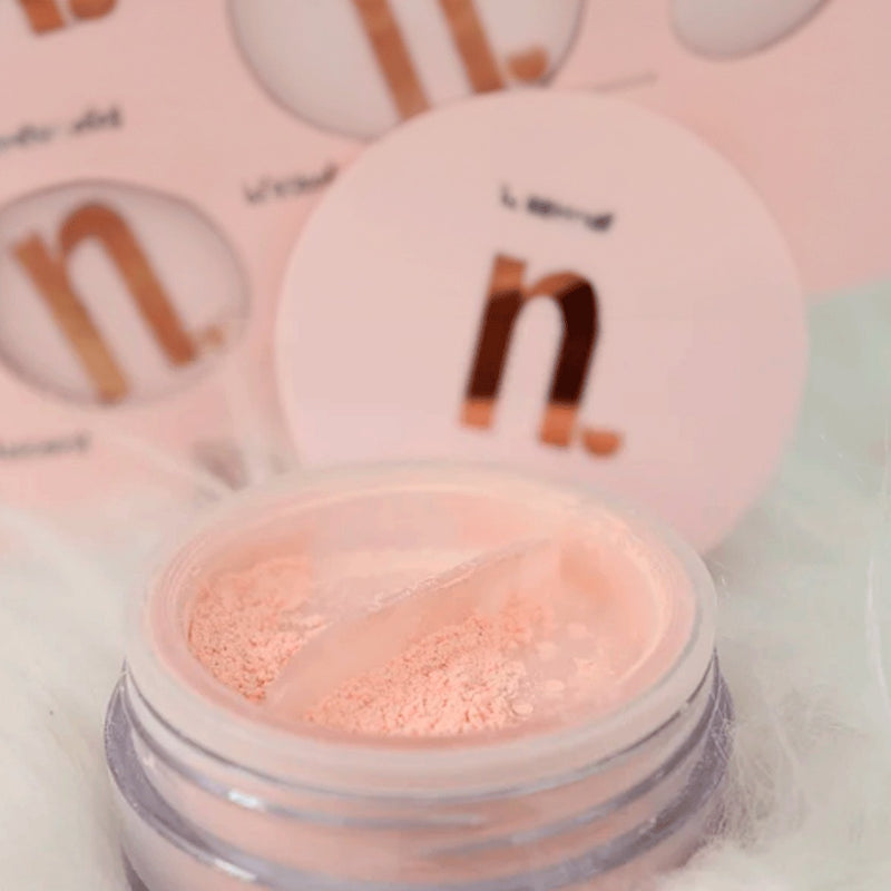 Base de maquiagem em pó solto Nina Make up Oil Control Pó Facial Translucent Rose tom rose - 15mL 15g
